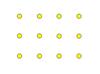 Twelve yellow dots arranged in a three by four pattern.